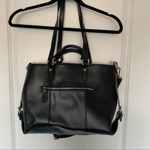 Katter Genuine Leather 3-in-1 Handbag Tote Cross-body Purse BLACK - Picture 7 of 12